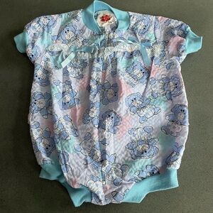 Vintage Nite Mate zipper lace print one piece